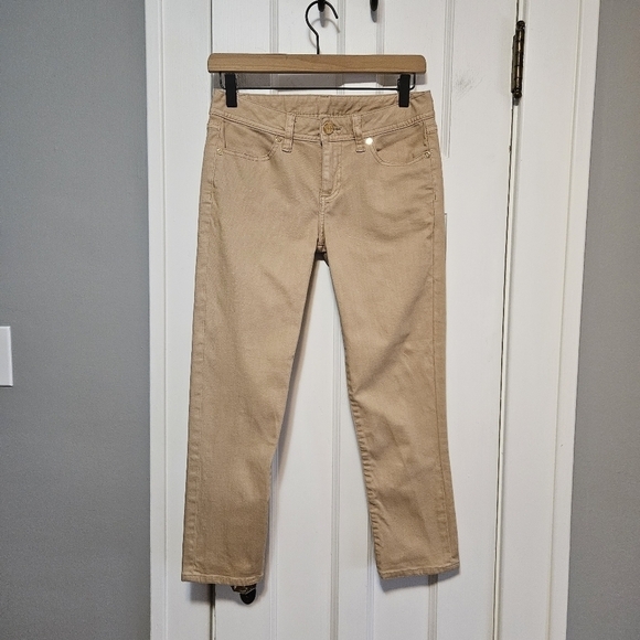 Tory Burch Logo Crop Straight Leg Jeans - Picture 3 of 8